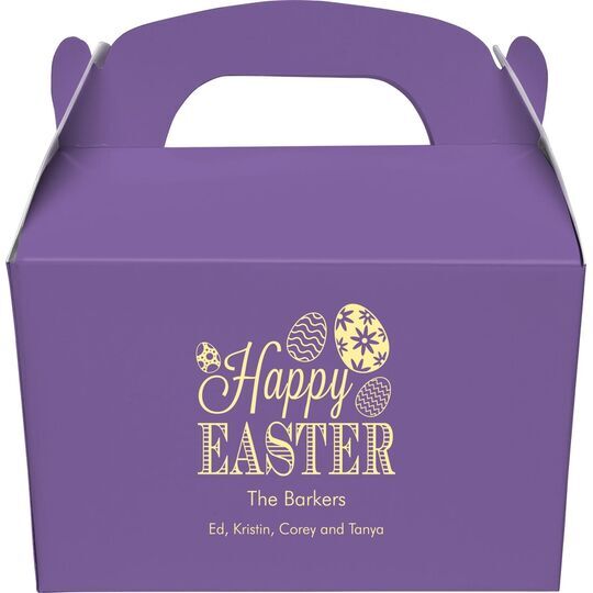 Happy Easter Eggs Gable Favor Boxes